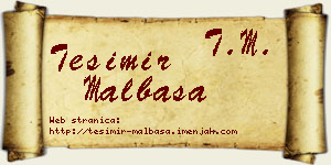 Tešimir Malbaša vizit kartica